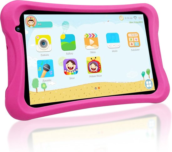 LuKids Kindertablet - 32GB - 100% Kidsproof - Ouderlijk toezicht - Android 10 - 8 Inch - Roze
