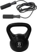 Tunturi - Fitness Set - Springtouw - Kettlebell 8 kg
