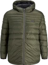 Jack & Jones Puffer Hood Jacket Forest (Maat: 6XL)