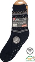Antonio Heren Huissokken – Zwart -  Antislip ABS - One Size (42-46) - Warme Huissokken - Kerstcadeau voor mannen