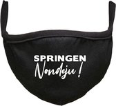Springen nondeju Rustaagh mondkapje - gezichtsmasker - wasbaar - niet medisch - zwart - tekst - bedrukt