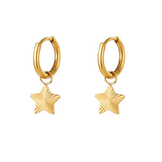 Cecile Star oorbellen Goud - Mari’Fe Jewellery