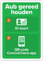 Corona Muursticker – QR Code – A4 Formaat - Groen met Wit - Veiligheidszone - Houd afstand - Covid-19