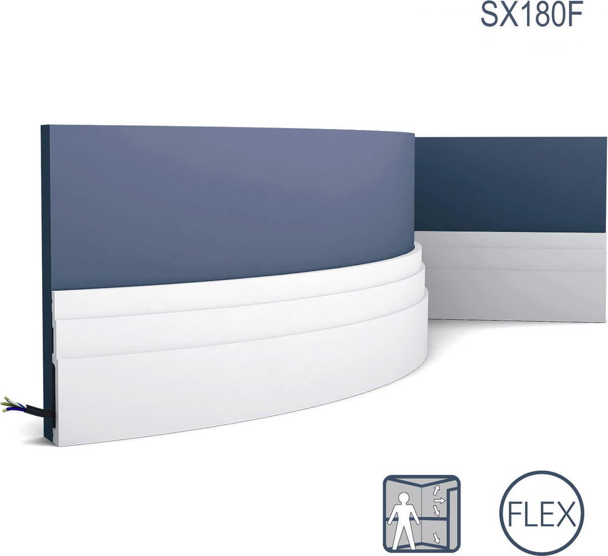 Plinte Orac Decor SX180F MODERN HIGH LINE flexibele lijst Sierlijst modern design wit 2m