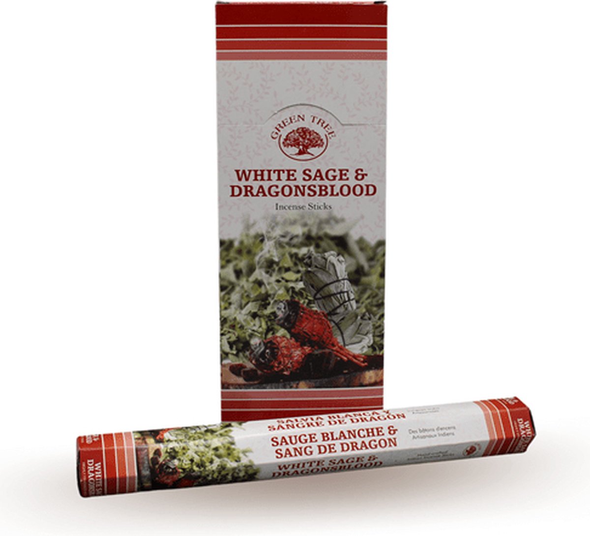 Green Tree White sage en Dragonsblood - Witte salie - Drakenbloed - wierook 6x hexa White sage Dragonsblood