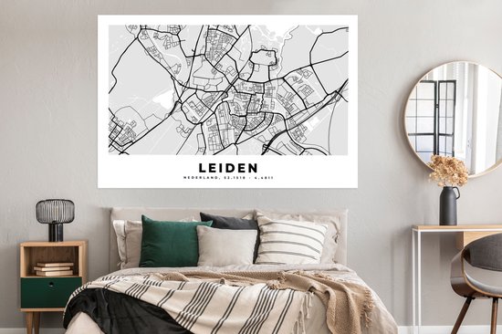 Poster Plan de ville - Leiden - Nederland - 180x120 cm XXL