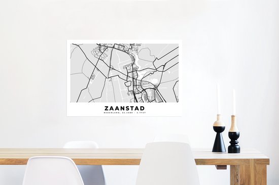 Poster Plan de ville - Zaanstad - Nederland - 60x40 cm