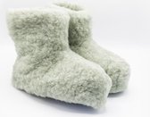 ZILTY WOOL® merino wollen sloffen - Dames / Heren - antislip - maat 40 / 41 - Licht groen
