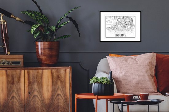 Affiche avec cadre Carte - Pays- Nederland - Hilversum - 40x30 cm