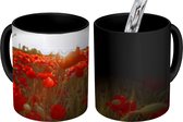 Magische Mok - Foto op Warmte Mok - Bloemen - Zon - Rood - 350 ML