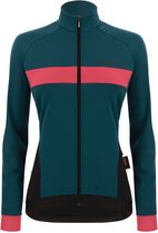 Santini Fietsjack Winter Dames Blauwgroen Roze - Coral Bengal Winter Jacket For Women Teal - XL