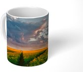 Mok - Bloemen - Geel - Zonsondergang - 350 ML - Beker