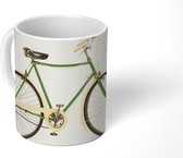 Mok - Koffiemok - Een groene unieke fiets - Mokken - 350 ML - Beker - Koffiemokken - Theemok