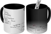 Magische Mok - Foto op Warmte Mok - Samoa tekening kaart met regio's - 350 ML