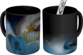 Magische Mok - Foto op Warmte Mokken - Koffiemok - Vlag van San Marino - Magic Mok - Beker - 350 ML - Theemok