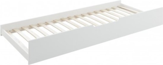 Lit d'accueil lit d'enfant 90x200 cm bois de pin blanc avec fond de lit d'appoint