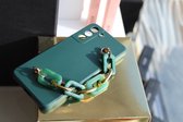 bebeautiful telefoonhoesje met groen gouden handketting voor Samsung S21