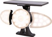 HOFTRONIC Fulco - Solar Buitenlamp met Bewegingssensor - 3000K Warm Wit licht - 3 lampen (kantelbaar) - IP65 Waterdicht - Tuinverlichting op Zonne-energie - Voor Tuin/Wand en Oprit