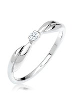 Elli PREMIUM Ring Dames Verloving met Diamant (0.03 ct.) in 925 Sterling Zilver