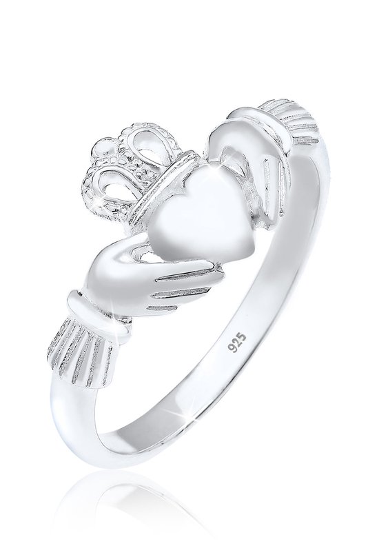 Elli Dames Ringen Dames Claddagh Hart Liefde Vriendschap in 925 Sterling Zilver Verguld