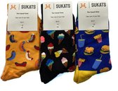 Sukats® The Casual Ones | 3 Paar | Maat 36-41 | Food | Dames sokken | Happy Fun Colorful Socks | Vrolijke Sokken