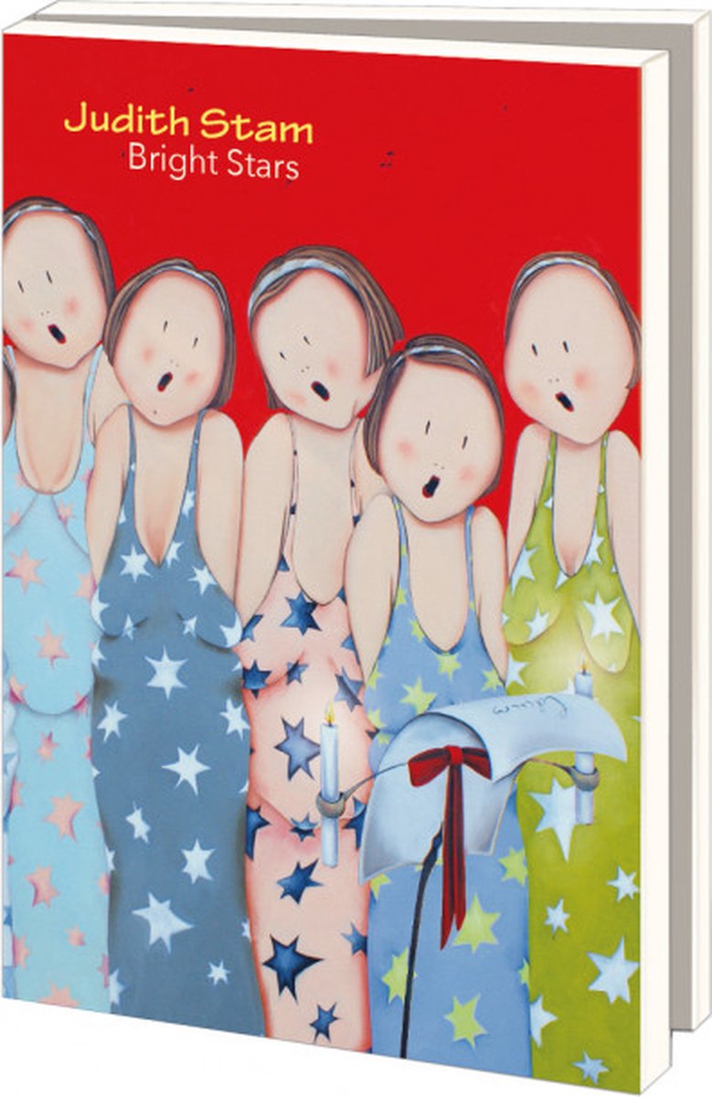 Bekking & Blitz - Kerstkaartenmapje - Set Kerstkaarten -Kunstkaarten – 10 stuks – Inclusief enveloppen – Uniek design – Zangkoor – Bright Stars – Judith Stam