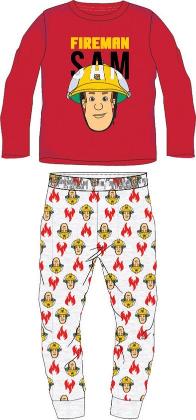 Brandweerman Sam pyjama - Fireman Sam pyjamaset - rood / grijs