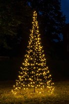 LED Kerstboom voor buiten inclusief mast - 200 cm hoog - 300 LEDs - Warm wit