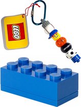 Lego Opbergblokje 10cm + Lego Sleutelhanger 10cm (Blauw + Blauw)