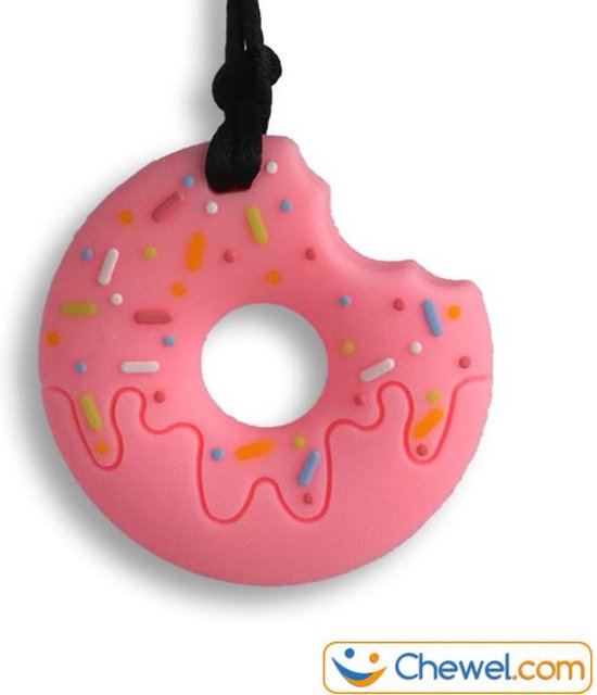 Foto: Bijtketting donut happy sprinkles roze chewel 