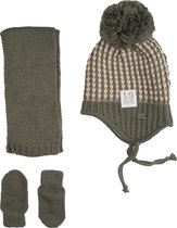 Kitti 3-Delig Winter Set | Muts met Fleecevoering - Sjaal - Handschoenen | 0-18 Maanden Baby Jongens | Baby Cool-02 (K2150-10)