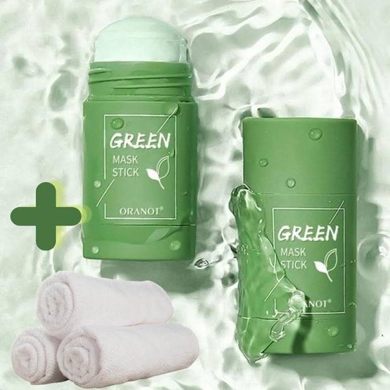 Green Stick- Green Tea Mask - Green Mask - Inclusief Gratis Gezichtsdoekje - Masker Stick - Gezichtsmasker - Groene Thee - Huidverzorging - Acne verwijderen - Black Head - Natuurlijk product - Verzorgend - Hydraterend