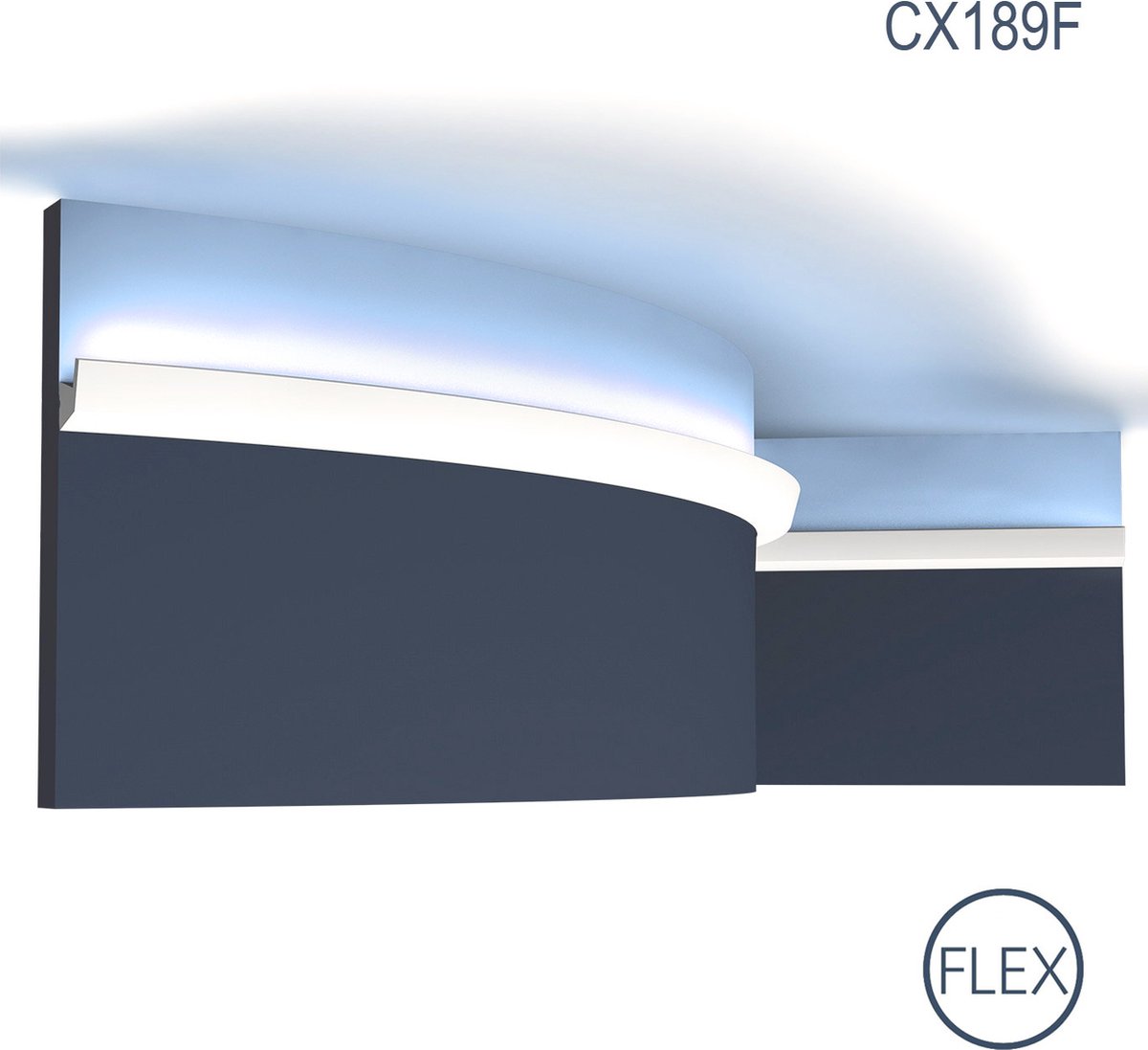 Kroonlijst Orac Decor CX189F AXXENT plafondlijst flexibele lijst lijstwerk modern design wit 2 m