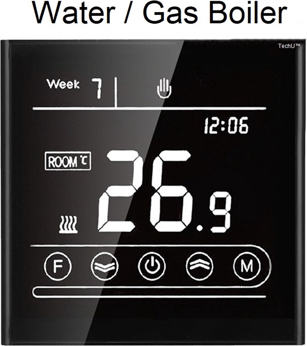 TechU™ Smart Thermostat Vita avec Wifi – Zwart – Assistant Google