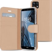Samsung Galaxy A22 (5G) Hoesje Met Pasjeshouder - Accezz Wallet Softcase Bookcase - goud