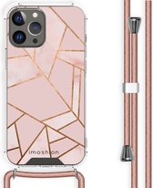 iMoshion Hoesje Geschikt voor iPhone 13 Pro Max Hoesje Met Koord - iMoshion Design Hoesje met Koord - Goud / Pink Graphic