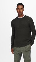 Only & Sons Trui Onskelvin 5 Struc Crew Neck Knit 22017445 Peat Mannen Maat - M