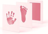 Baby Voetafdruk en Baby Handafdruk Inkt geschenk set (Roze) - Cadeau voor Baby - Inclusief Wit kaartje