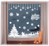 Herbruikbare winterse raamafbeeldingen, witte kerst, raamstickers, kerststickers, afneembare pvc, sneeuwvlokken, stickers, vitrines, zelfklevende raamfolie, kerstdecoratie