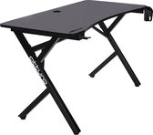 Handgemaakt Atturo bureau met Gemini onderstel - gaming desk - hoogwaardige studeer tafel - thuis werk plek met stevig MDF bureaublad (wit/zwart) (breedte 120/160 cm)