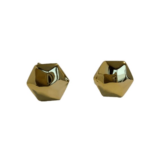 Boucle d'oreille hexagonale or S925 | bol.com
