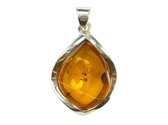 Exclusieve zilveren hanger Amber / Barnsteen 925 zilver