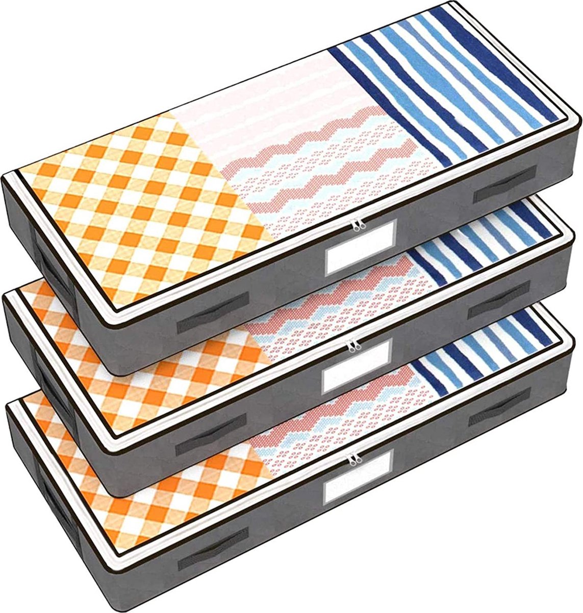 Bed Organizer - 3 stuks - Ruime Opbergzakken voor Kleding en Dekbedden - Grijs - Opbergtassen voor onder je Bed