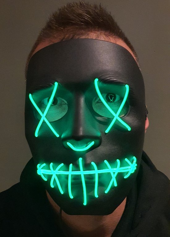Masque d'Halloween - vert | Masque Habillage - Purge - Masque LED | bol.com