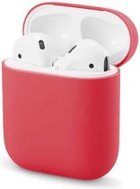 Hoes voor Apple AirPods Hoesje Siliconen Case Cover - Rood