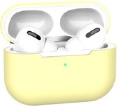 Jumada's hoesje geschikt voor Apple AirPods Pro - Soft Case - Cover - Onepiece - Siliconen - Lichtgeel