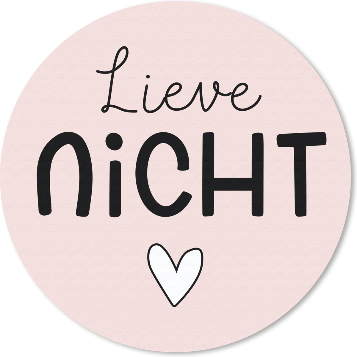 Muismat rond 50x50 cm - Mousepad Familie - Tekst - Roze - Ronde muismatten