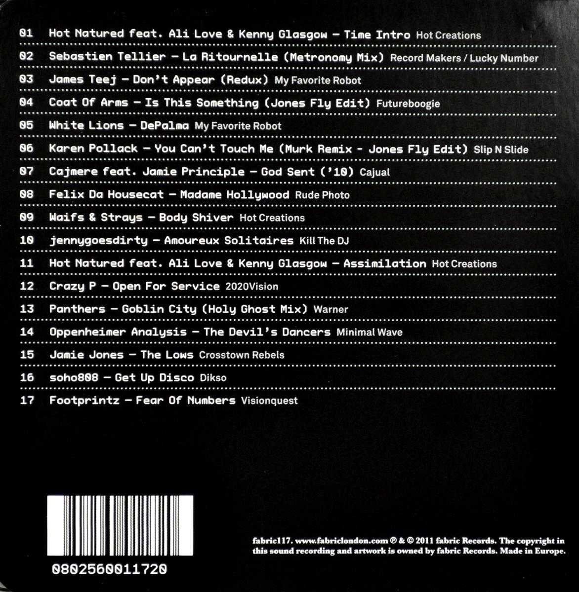 Jamie Jones Fabric 59 (CD), Jamie Jones CD (album) Muziek