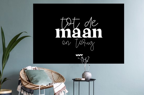 Stickers Stickers muraux - Citations - Vers la lune et retour - Amour - 120x80 cm - Film adhésif - Cadeau Saint Valentin