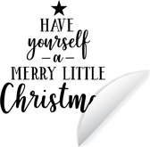 Citation de Noël Ayez un joyeux petit Noël avec un fond blanc Sticker papier peint cercle mural - ⌀ 120 cm - peinture ronde - cercle papier peint - cercle mural - cercle vivant - autocollant & découpe ronde